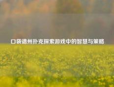 口袋德州扑克探索游戏中的智慧与策略