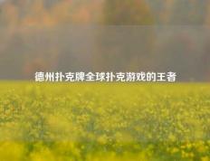 德州扑克牌全球扑克游戏的王者