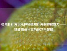 德州扑扑克玩法探秘德州扑克的神秘魅力——玩转德州扑克的技巧与策略