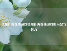 德州扑克在线游戏德州扑克在线游戏的兴起与魅力