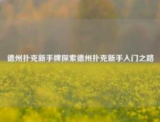 德州扑克新手牌探索德州扑克新手入门之路