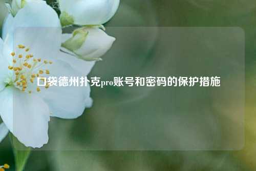 口袋德州扑克pro账号和密码的保护措施