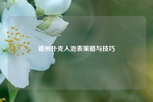 德州扑克入池表策略与技巧