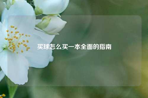买球怎么买一本全面的指南