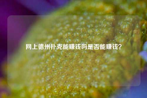 网上德州扑克能赚钱吗是否能赚钱？