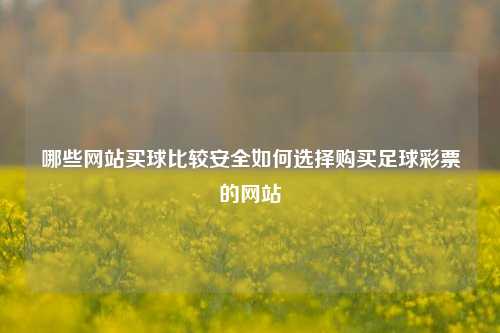 哪些网站买球比较安全如何选择购买足球彩票的网站