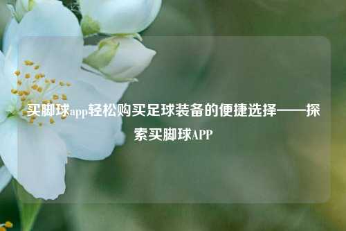 买脚球app轻松购买足球装备的便捷选择——探索买脚球APP