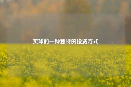 买球的一种独特的投资方式