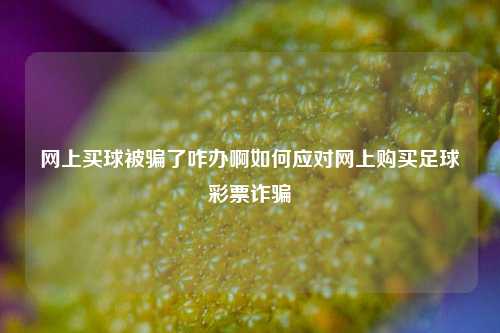 网上买球被骗了咋办啊如何应对网上购买足球彩票诈骗
