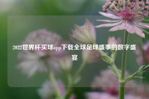 2022世界杯买球app下载全球足球盛事的数字盛宴