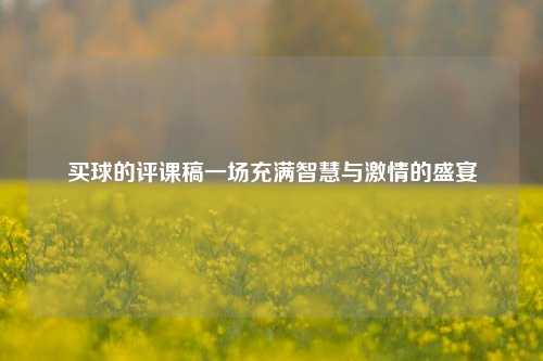 买球的评课稿一场充满智慧与激情的盛宴