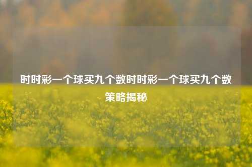 时时彩一个球买九个数时时彩一个球买九个数策略揭秘