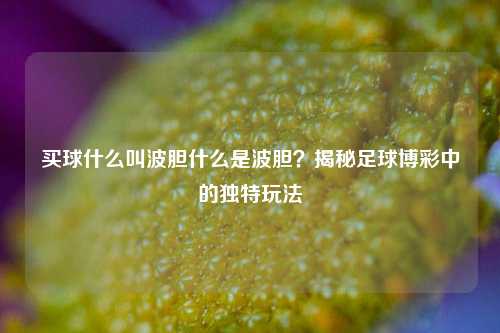 买球什么叫波胆什么是波胆？揭秘足球博彩中的独特玩法