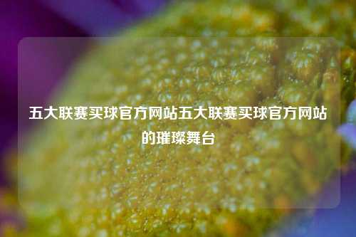 五大联赛买球官方网站五大联赛买球官方网站的璀璨舞台