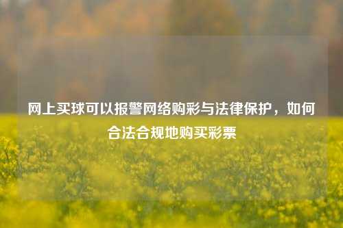 网上买球可以报警网络购彩与法律保护，如何合法合规地购买彩票
